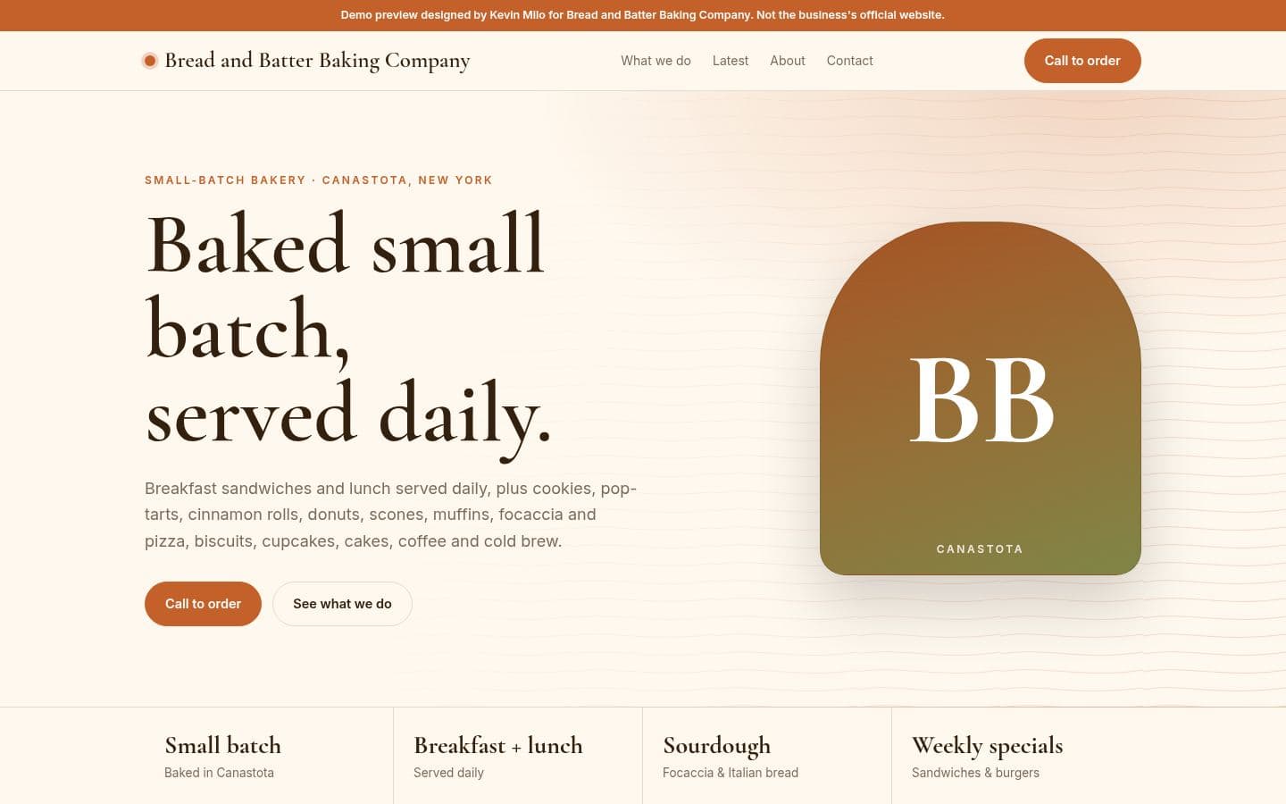 Bread & Batter website bakery & food design, built by Kevin Milo at Captivart, Nairobi