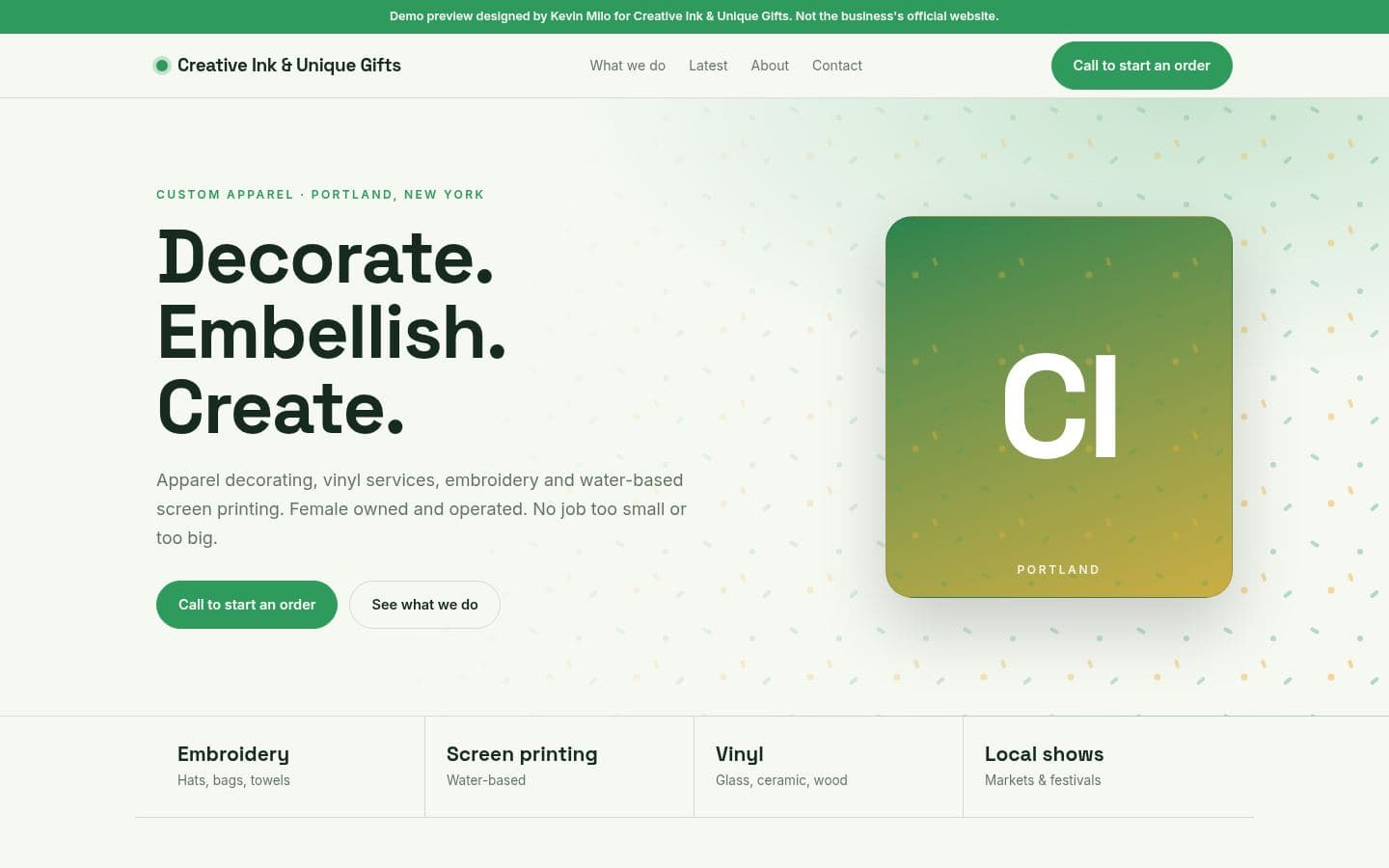 Creative Ink NY website retail & more design, built by Kevin Milo at Captivart, Nairobi