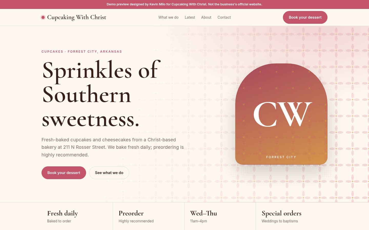 Cupcaking Christ website bakery & food design, built by Kevin Milo at Captivart, Nairobi