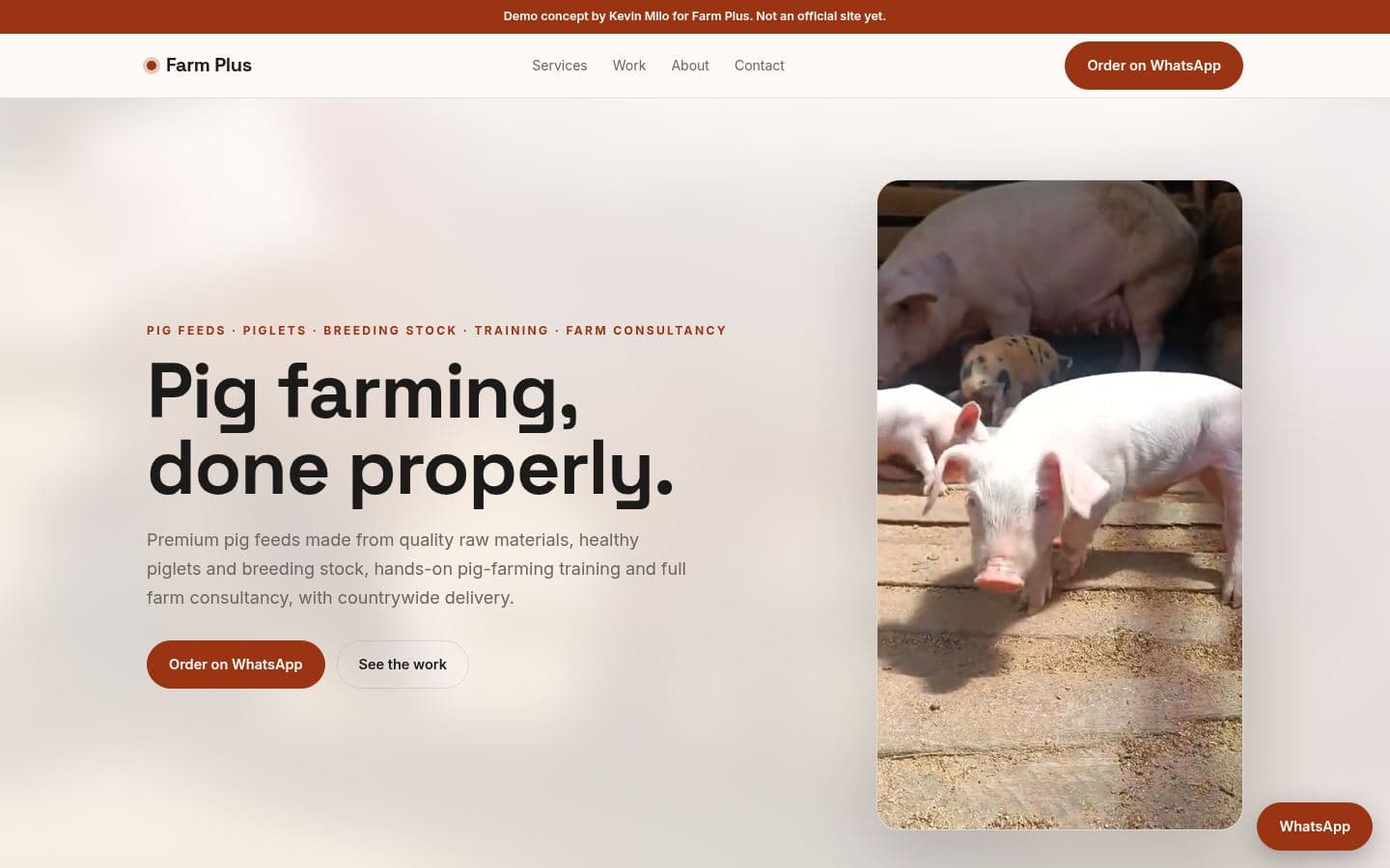 Farm Plus Kenya website bakery & food design, built by Kevin Milo at Captivart, Nairobi