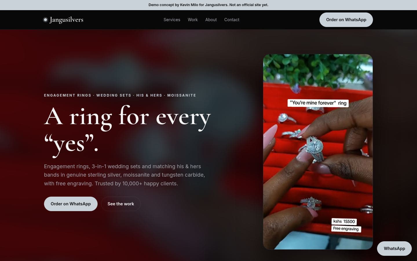 Jangu Silvers website retail & more design, built by Kevin Milo at Captivart, Nairobi