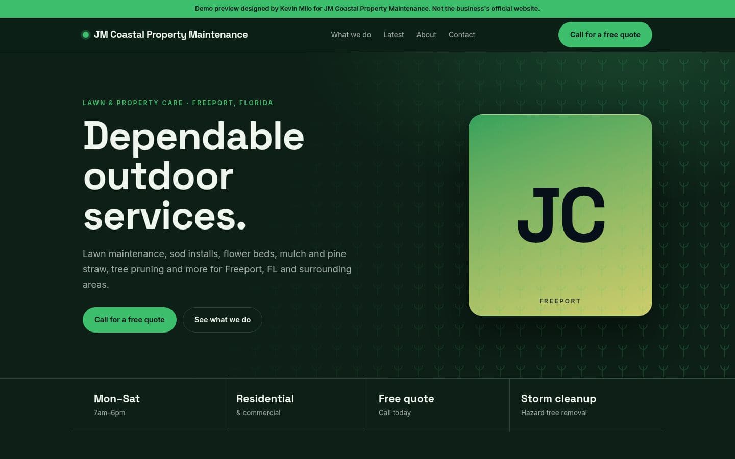JM Coastal Maintenance website home services design, built by Kevin Milo at Captivart, Nairobi