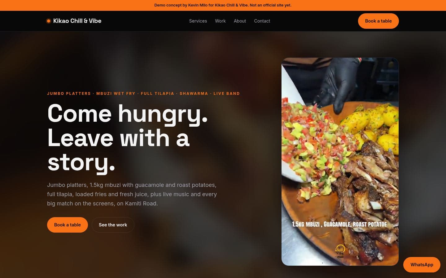 Kikao Chill & Vibe website retail & more design, built by Kevin Milo at Captivart, Nairobi