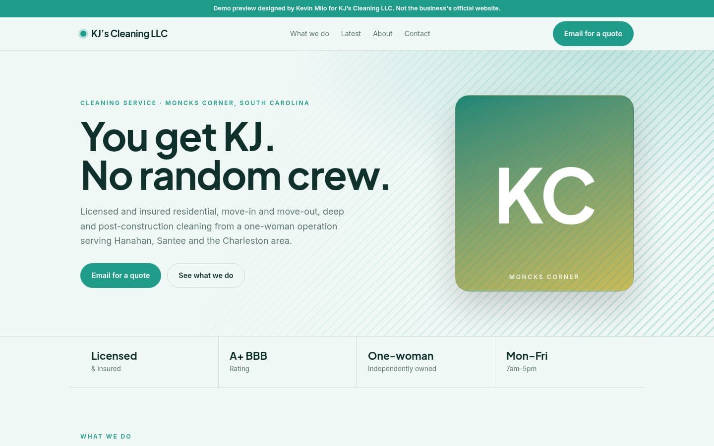 KJS Cleaning website home services design, built by Kevin Milo at Captivart, Nairobi