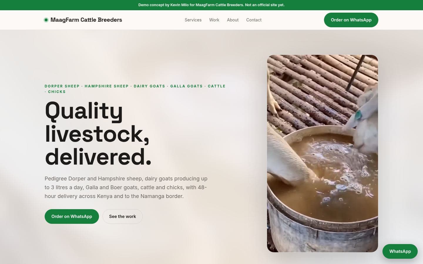 Maagfarm Breeders website bakery & food design, built by Kevin Milo at Captivart, Nairobi