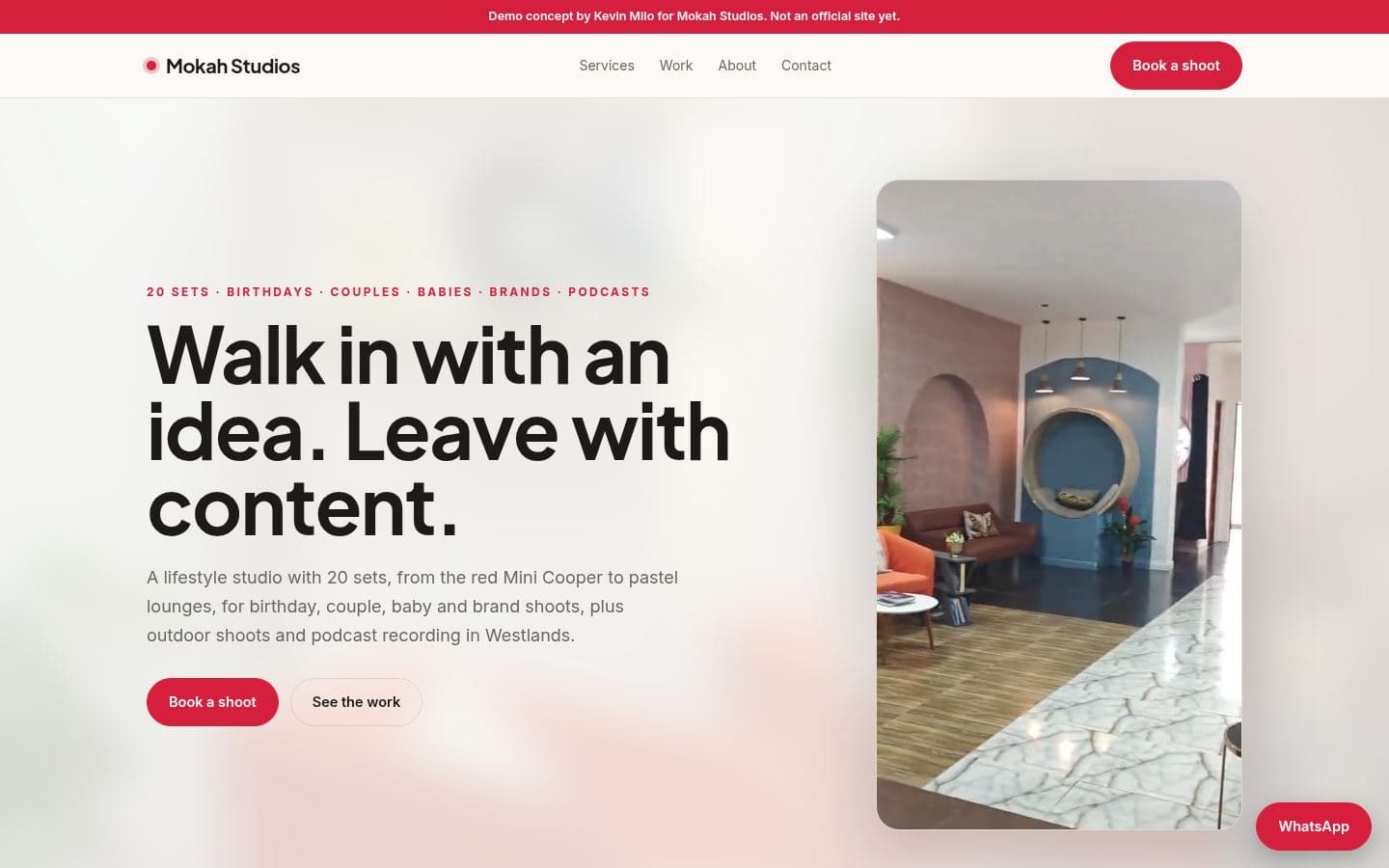 Mokah Studios website retail & more design, built by Kevin Milo at Captivart, Nairobi
