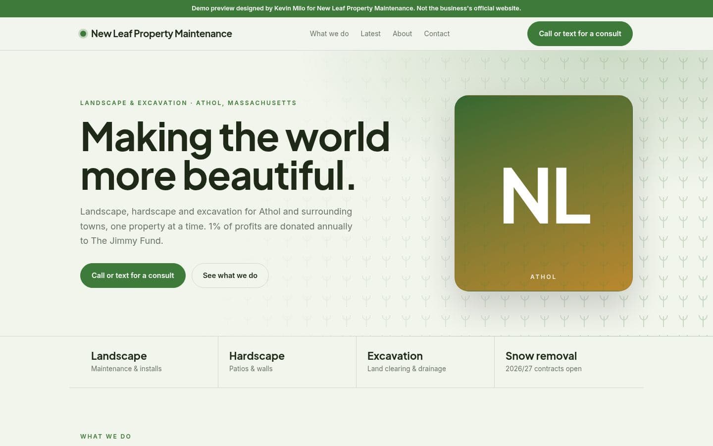 New Leaf Athol website home services design, built by Kevin Milo at Captivart, Nairobi