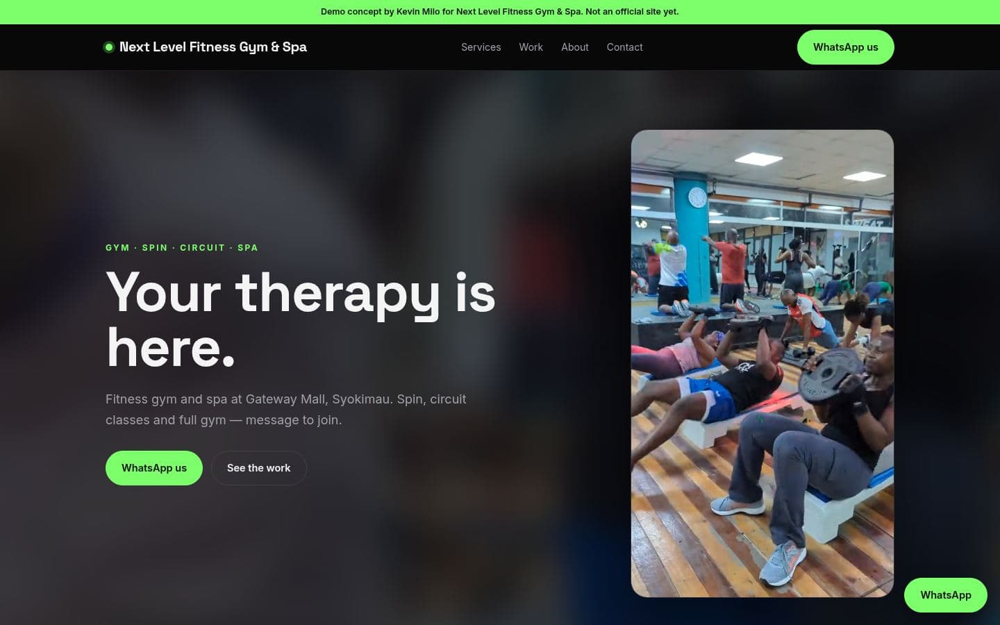 Next Level Fitness website health design, built by Kevin Milo at Captivart, Nairobi
