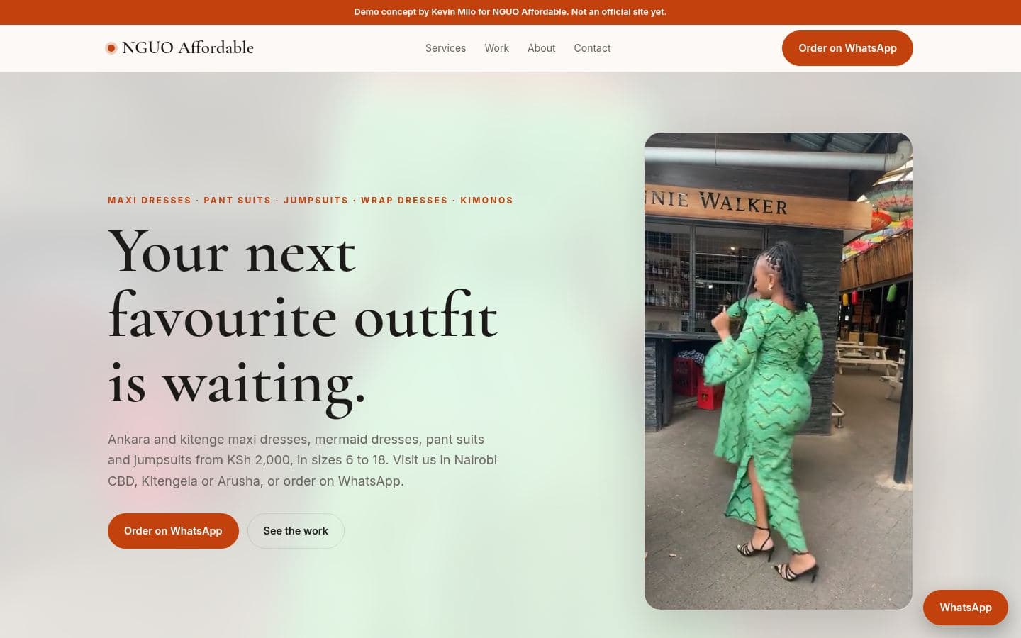 Nguo Affordable website retail & more design, built by Kevin Milo at Captivart, Nairobi