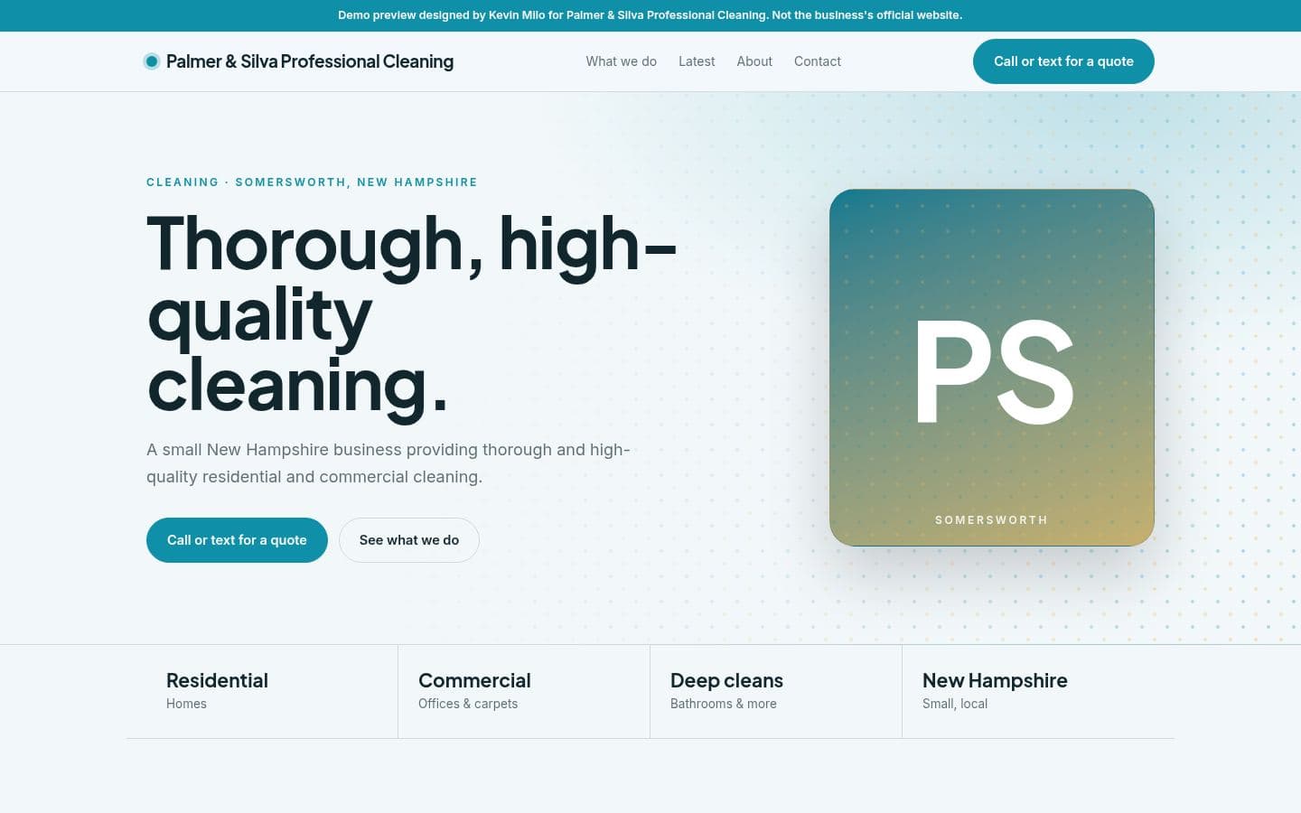 Palmer Silva Clean website home services design, built by Kevin Milo at Captivart, Nairobi