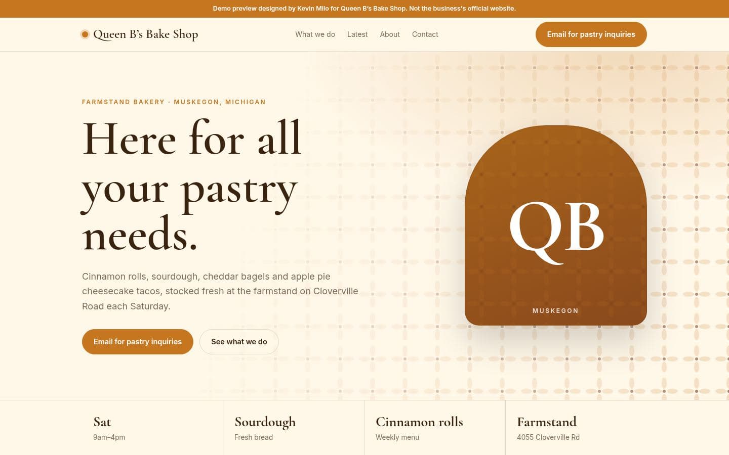 Queen B's Bake website bakery & food design, built by Kevin Milo at Captivart, Nairobi