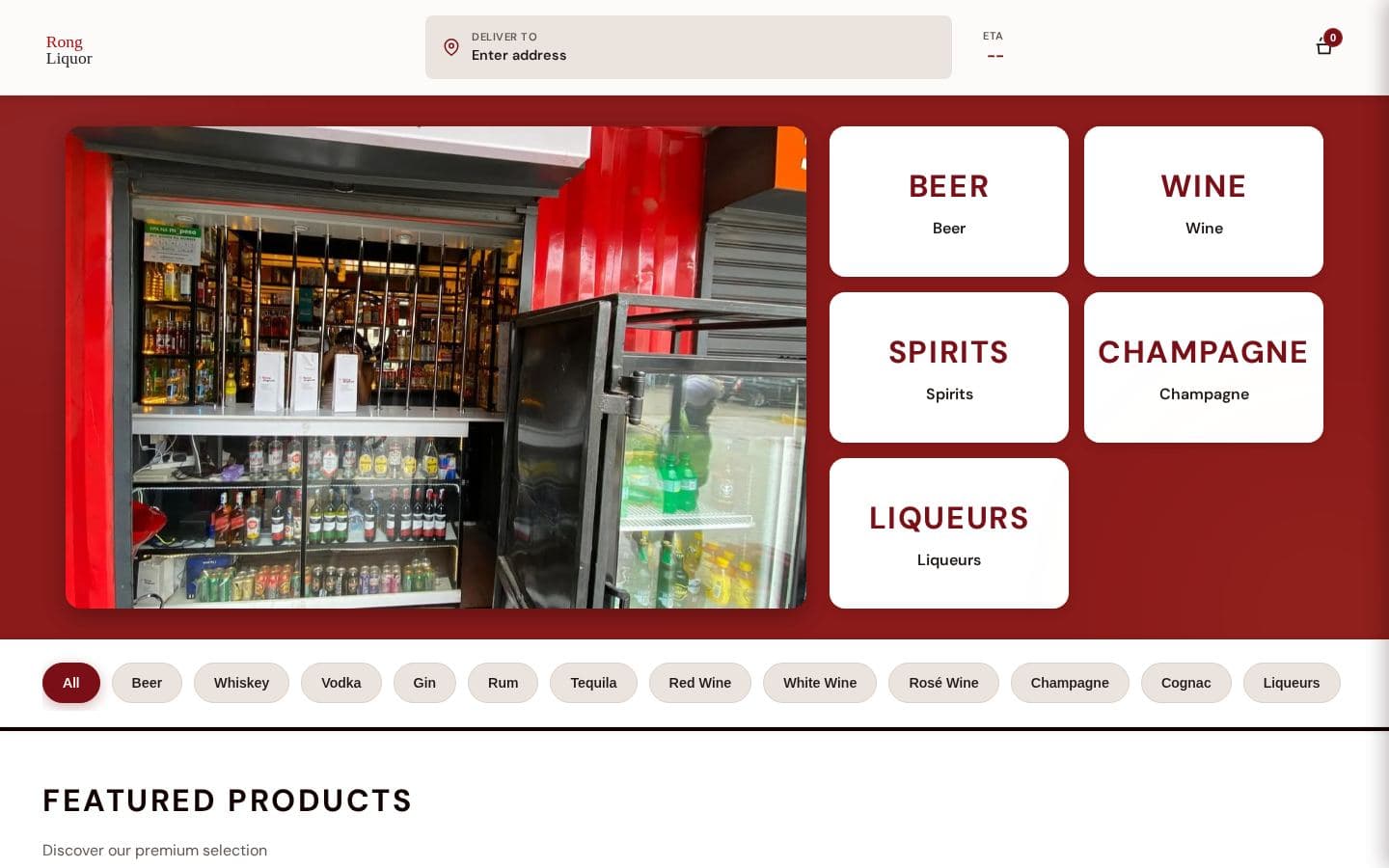 Rong Liquor website food & retail design, built by Kevin Milo at Captivart, Nairobi