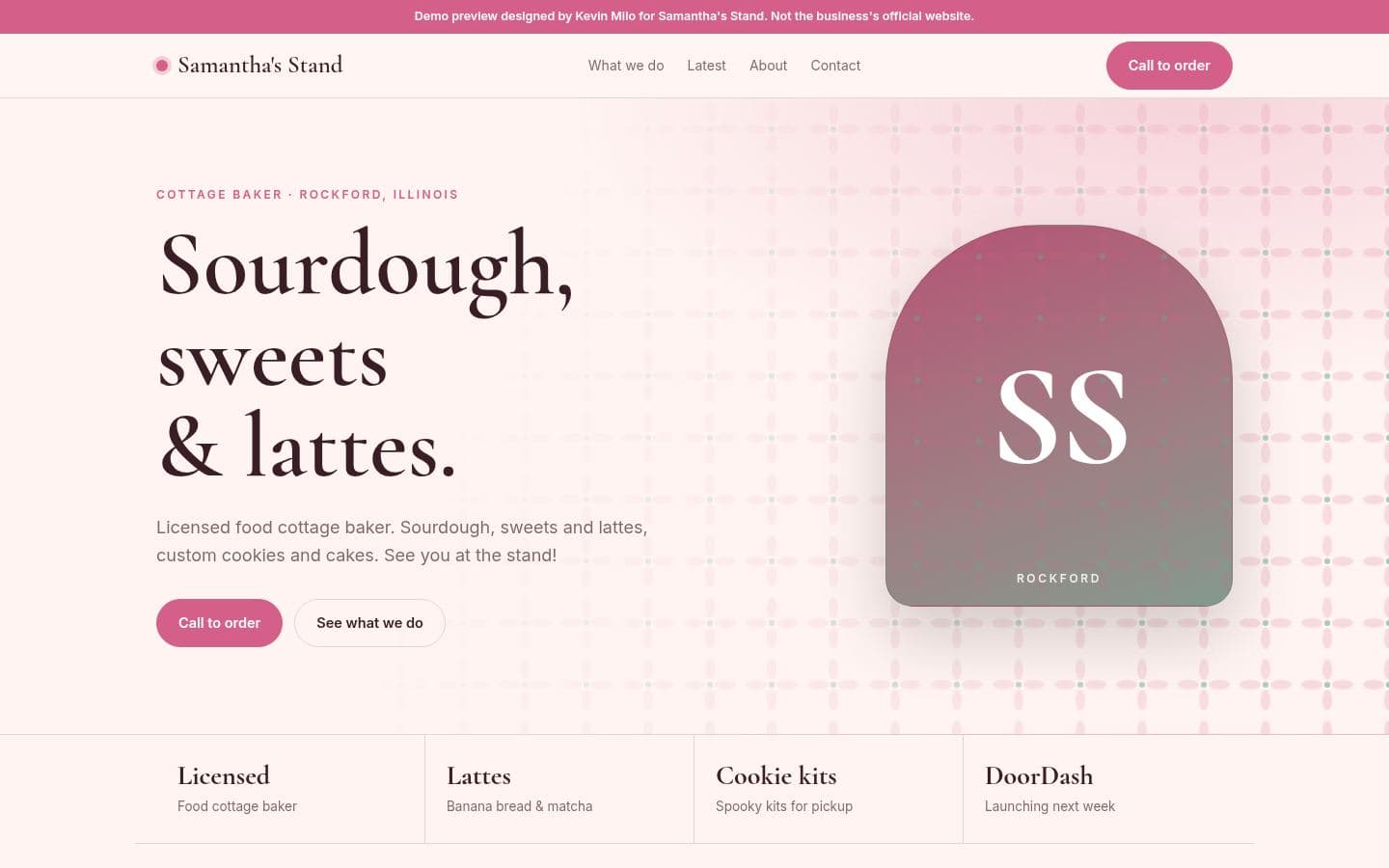 Samantha's Stand website bakery & food design, built by Kevin Milo at Captivart, Nairobi
