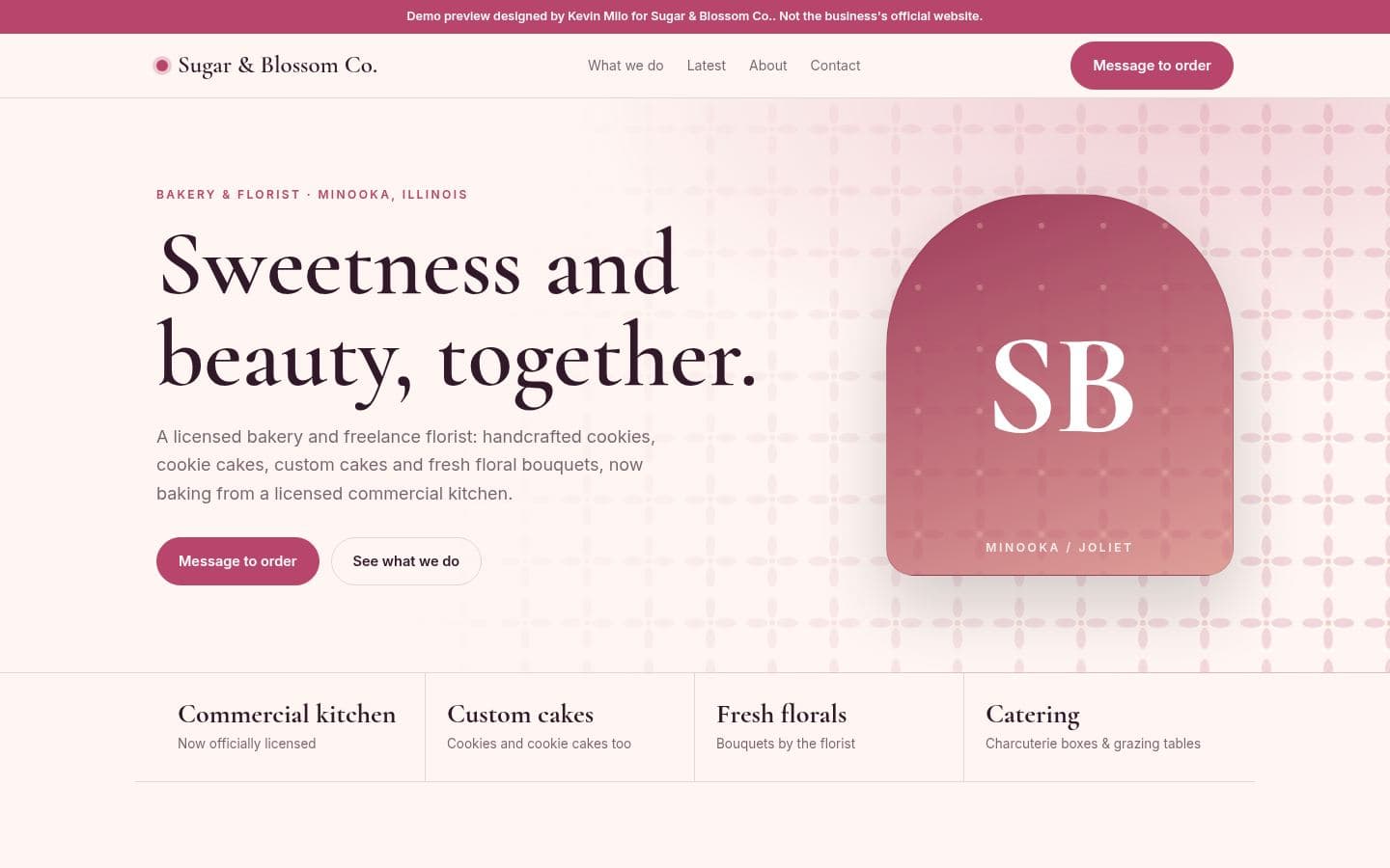 Sugar Blossom Co website bakery & food design, built by Kevin Milo at Captivart, Nairobi