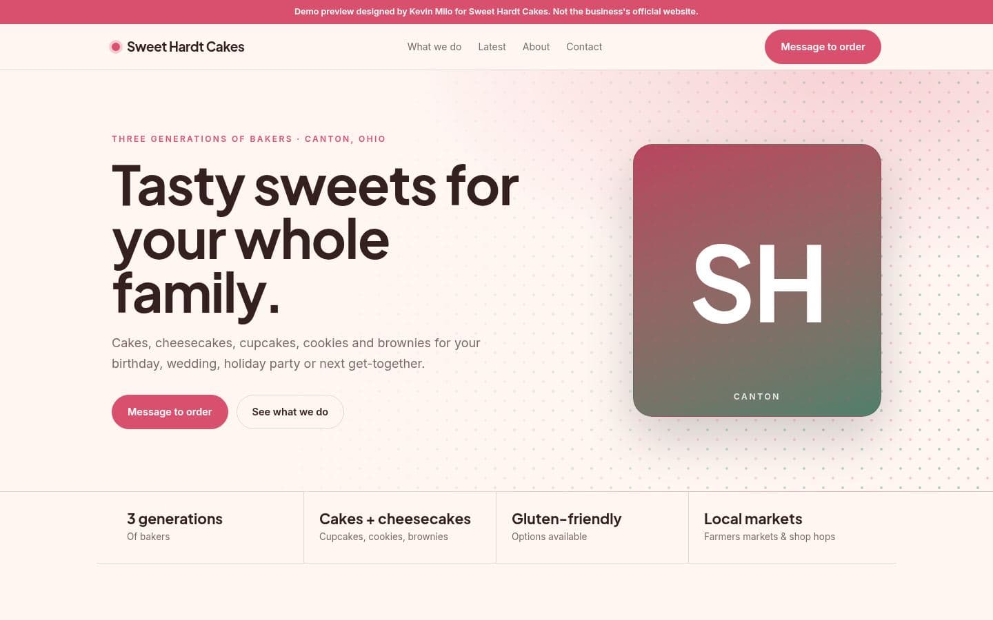 Sweet Hardt Cakes website bakery & food design, built by Kevin Milo at Captivart, Nairobi