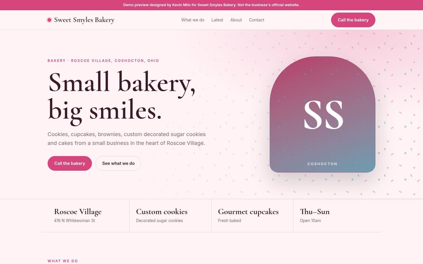 Sweet Smyles website bakery & food design, built by Kevin Milo at Captivart, Nairobi