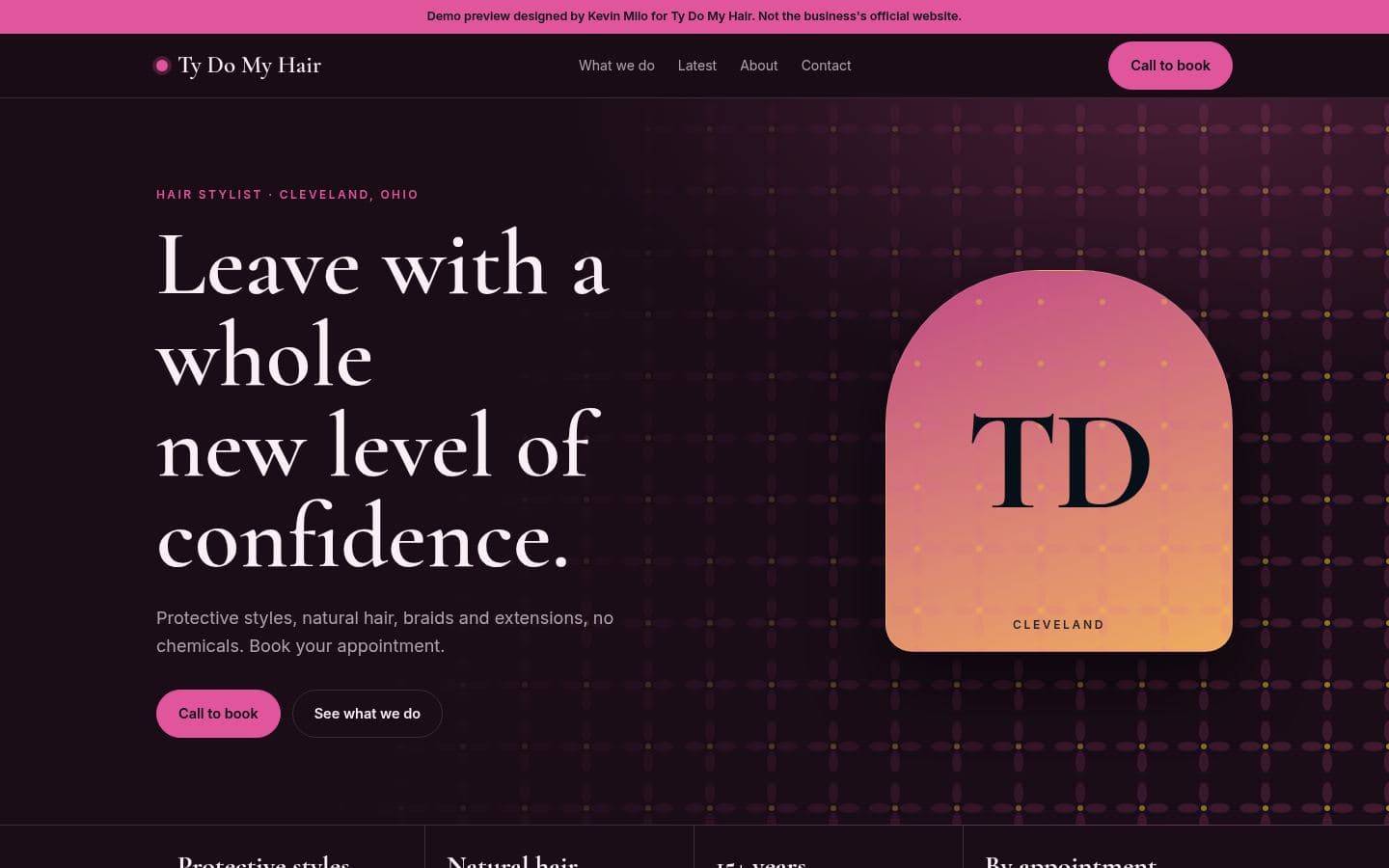 Tydo My Hair website beauty design, built by Kevin Milo at Captivart, Nairobi