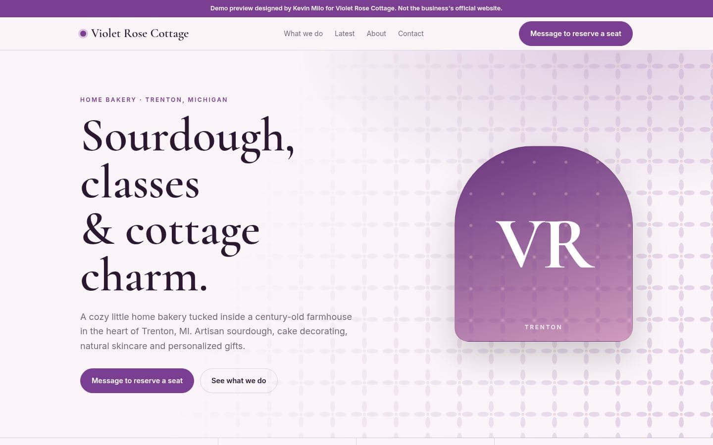 Violet Rose Cottage website home services design, built by Kevin Milo at Captivart, Nairobi