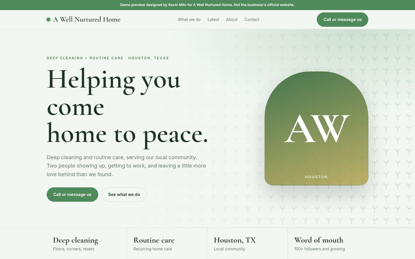 Well Nurtured Home website home services design, built by Kevin Milo at Captivart, Nairobi