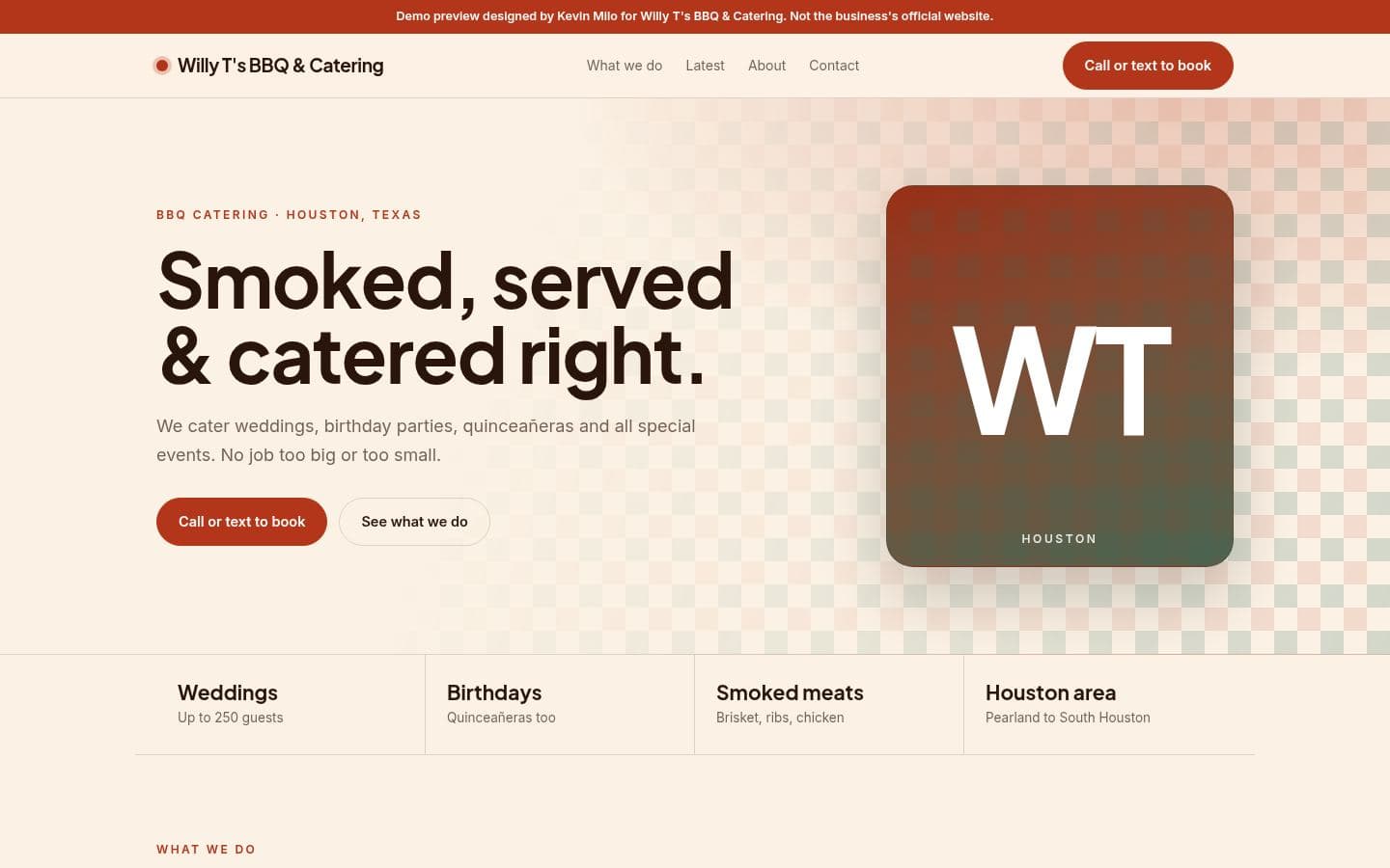 Willy T's BBQ website bakery & food design, built by Kevin Milo at Captivart, Nairobi